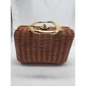 Vintage faux wicker Gabrielle Purse